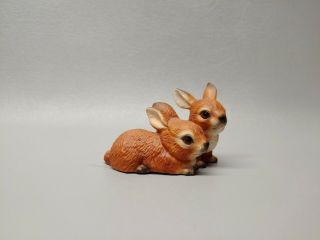 Harvey Knox Adorable Brown Rabbit Pair Figurine Baby Bunny