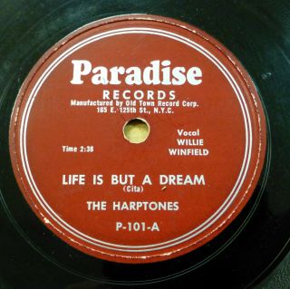 The Harptones Doo - Wop 78 Life Is But A Dream On Paradise Vg,  Jr 160