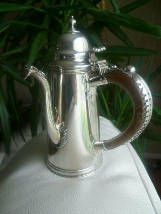 Antique Sterling Silver Queen Anne Style Side - Handled Coffee/chocolate Pot