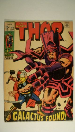 Mighty Thor 168 (sept.  1969) Jack Kirby,  Galactus,  Grade 4.  5 - 5.  0