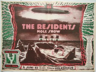 The Residents Mole Show Swiss Concert Poster Rare Zürich 1983 -