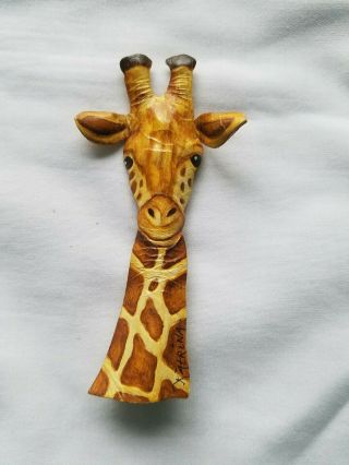 Leather Handpainted Giraffe Pin