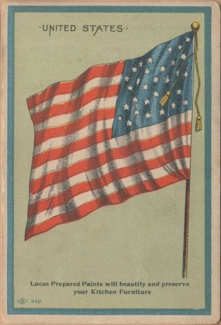 Victorian Trade Card - Lucas Paints - Cross Decorative Co - Batavia,  Ny - Flag Of Usa