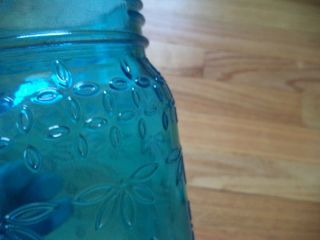 Blue Home and Garden Brand Jar with flower decor daisy chain 6.  5 