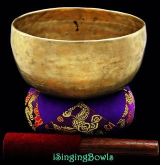 Antique Healing Singing Bowl 7 1/4 ",  Ca.  17th C. ,  G 3 & D5.  (w/ Mp3)