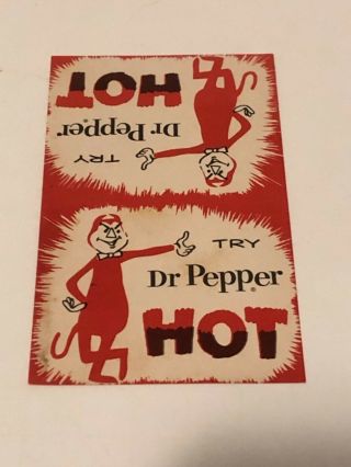 Vtg 1950/60s Try Hot Dr Pepper Devil 10 - 2 - 4 Promo Recipe Card Ad Soda