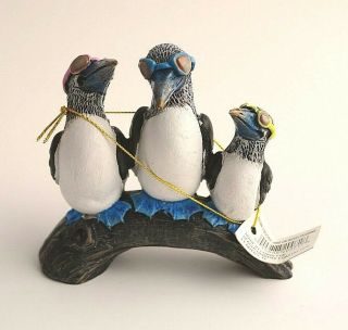Beachcombers Coastal Life 3 Boobie Bird On Wood Figurine Resin