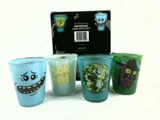 Rick And Morty Premium Coloured Shot Glasses 4 Pack