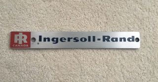 Ingersoll Rand Ir Aluminum Plaque Plate Sign Compressor Company Emblem Logo