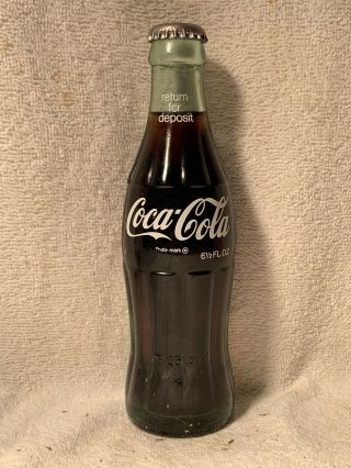 Full 6 1/2oz Coca - Cola Hobbleskirt Acl Soda Bottle Miami,  Florida