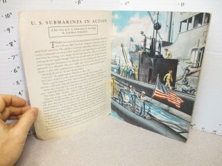 US SUBMARINES in Action 1944 WWII Navy Whitman children ' s book Chas Rosner art 4