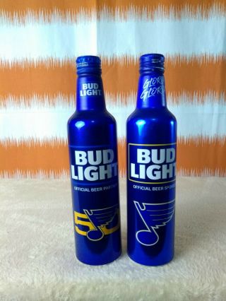 Bud Light St Louis Blues 50 Year Aluminum Beer Bottle Can With Cap Nhl Hocke