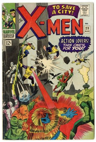 X - Men 23 Vg/fn 5.  0 White Pages Vs.  Count Nefaria Marvel 1966