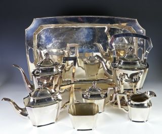 Impressive Large Antique Chinese Export Silver Tea Coffee Set with Tray - 187 oz 3