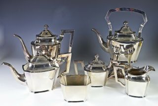 Impressive Large Antique Chinese Export Silver Tea Coffee Set with Tray - 187 oz 4