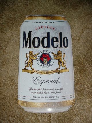 Modelo Especial Beer 9 1/4 " X 18 " Can Shaped Tin Sign Brewed In Mexico 1925
