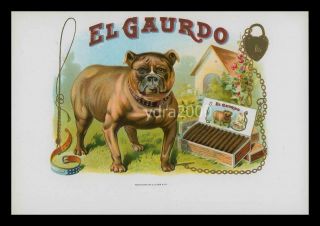 Bulldof Guard Dog El Gaurdo Cigar Box Litho Label