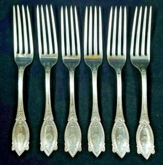 Rare Antique Tiffany & Co.  925 Sterling Silver Set Of 6 Lg Dinner Forks Pat 1867