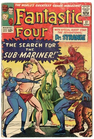 Fantastic Four 27 G/vg 3.  0 Dr.  Strange X - Over Vs.  Sub - Mariner Marvel 1964