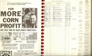 1972 Funks G Hybrid Farm Account Book,  Funk Bros.  Seed Corn,  Belle Plaine,  Iowa IA 2