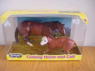 Breyer Cutting Horse & Calf (61091 Scale 1:12)