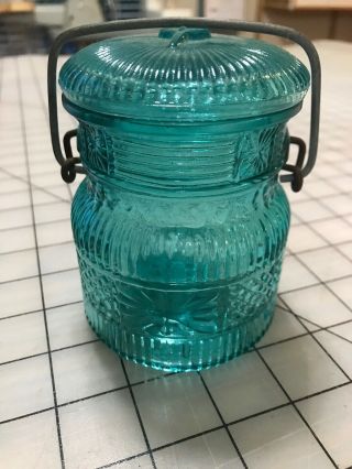 Vintage Avon Blue Mason Jar 3