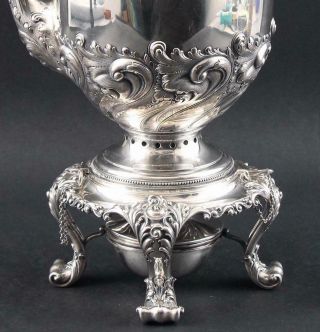 Antique 1894 NY HOWARD & CO Sterling Silver Hot Water Kettle Pot Stand & Burner 3