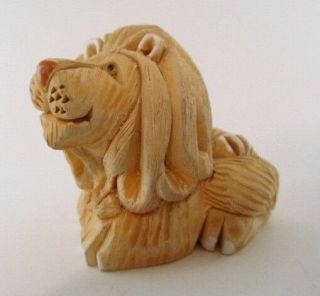 Vintage Retired Artesania Rinconada Uruguay Lion Hand Carved Clay Figurine - Euc
