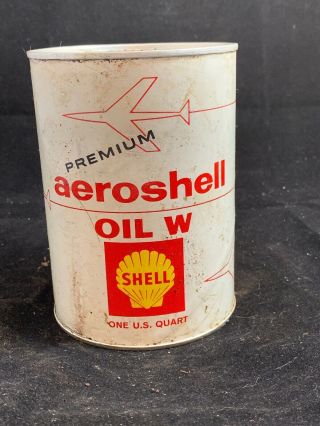 Shell Premium Aeroshell Full Quart Motor Oil Can
