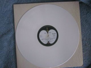 THE BEATLES WHITE ALBUM WHITE VINYL LP RECORD 4 PICS / LYRICS / POSTER EX, 7