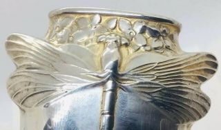 Christofle Vintage French Silver Plated Dragonfly Libellule Vase 3