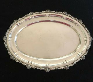 Antique 19th C Poland 800 Silver Serving Oval Tray