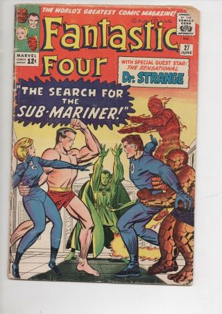 Fantastic Four 27 Comic From 1964/dr.  Strange And Sub - Mariner/only $19.  95