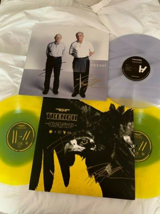 2x Both Signed Twenty One Pilots Vessel & Trench Yellow And Clear Vinyl Set Cd