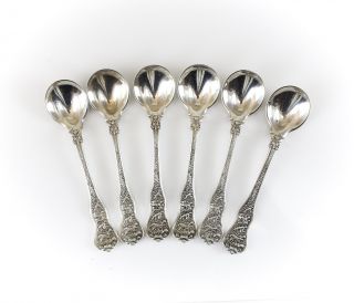 6pc Set Tiffany & Co.  Sterling Silver Round Bowl Soup Bouillon Spoon In Olympian