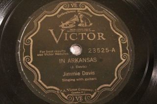 Country Jimmie Davis In Arkansas / Where The Old Red River Flows Victor 23525 Hr