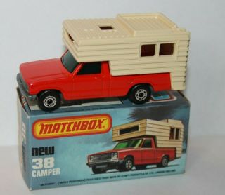 Matchbox 1979 Camper No.  38 Mib Orangey Red