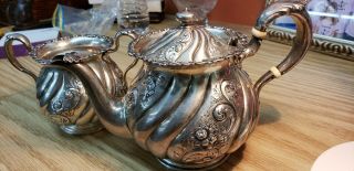 Howard and Company Sterling Silver Tea Pot and Sugar Bowl 10