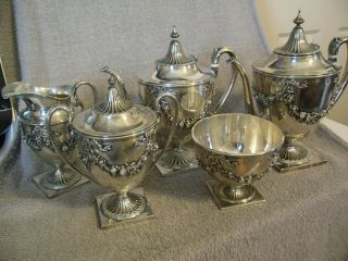 Vintage Frank Whiting Sterling Silver Tea Coffee Set Style 5 Pc 6719 Not Scrap