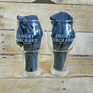 Angry Orchard Hard Cider Apple Logo Pint Craft Beer Glass Set Of 2 2016