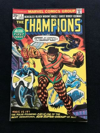 Marvel Comics Group The Champions 1 October 1975 Hercules Black Widow Iceman A,