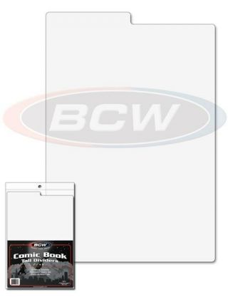 Pack Of 25 Bcw White Tabbed Plastic Tall Comic Book Storage Box Dividers