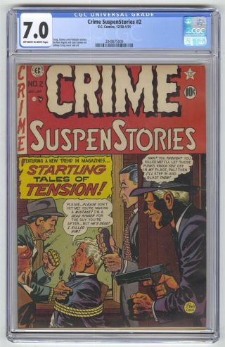 Crime Suspenstories 2 Cgc 7.  0 Ec Comic Early Horror Golden Age 10c