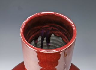 Very Large Chinese Flambe Glazed Porcelain Bottle Vase 4