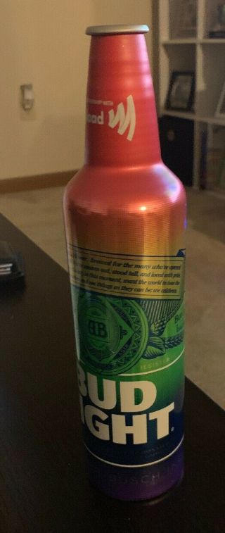 Bud Light Rainbow Pride Aluminum Beer Bottle Rare