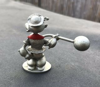 Vintage Spoontiques Popeye with barbell Pewter figurine Rare KFS 1980 Rare 4