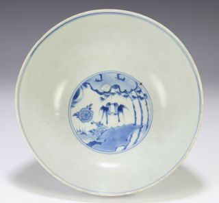 Antique Chinese Blue and White Porcelain Bowl with Birds 5