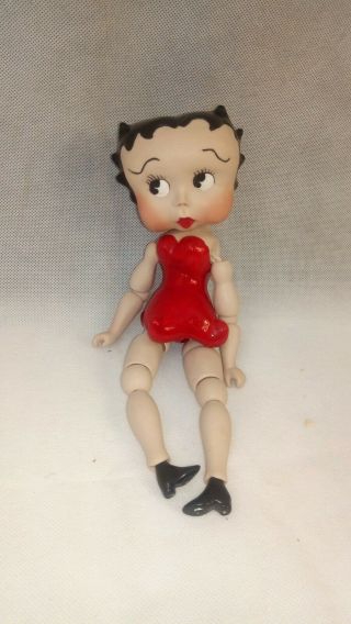 Vintage Porcelain Bisque Jointed Betty Boop Doll in Red Dress 10.  5 