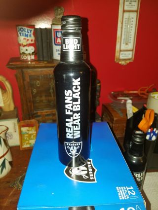 Bud Light Aluminum Bottles Kickoff 2017 Oakland Raiders " Real Fans Wear Black "