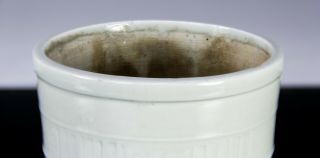 Antique Chinese White Glazed Porcelain Censer with Molded Design - 1700 ' s 4